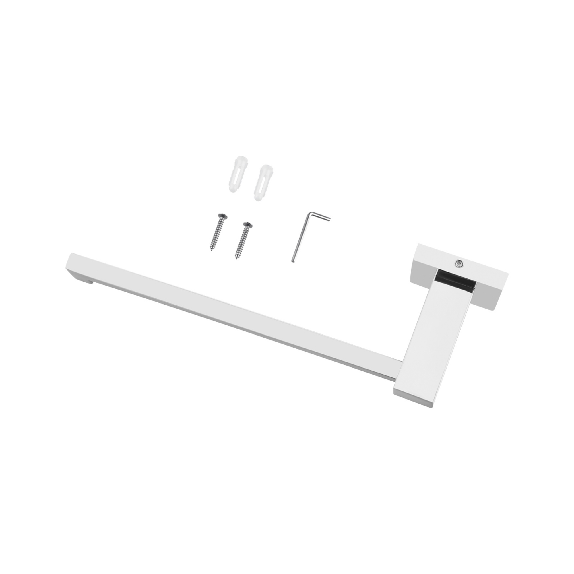 Bathroom Square Stainless Steel Towel Holder Rail Hook Wall Mounted Single Towel Hanger Hand Bar Chrome/Matte Blac;