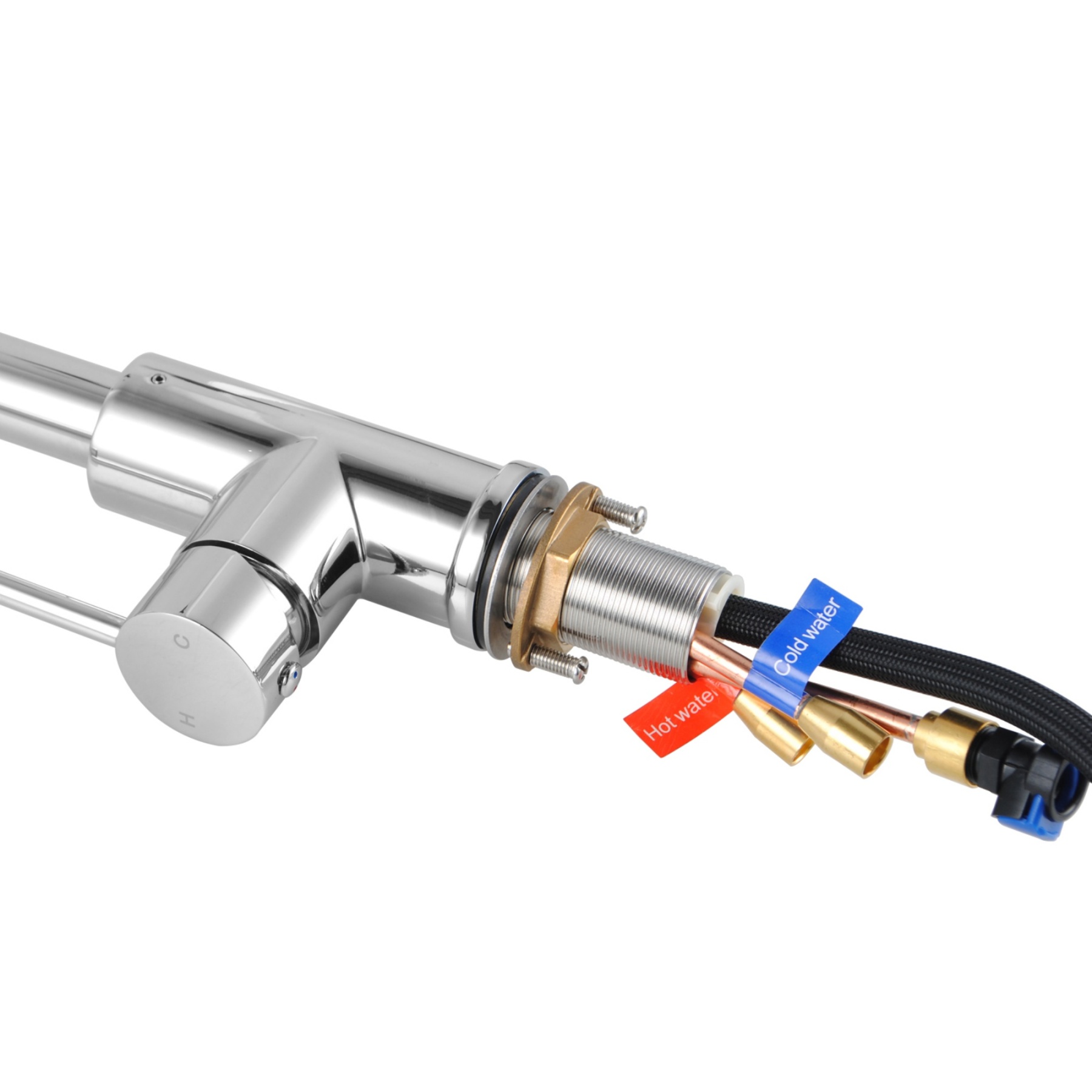 2 Functions Chrome Pull Out Kitchen Sink Basin Mixer Tap Brass 360° Swivel Spout Kitchen Faucet WELS