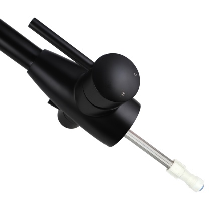 Round 3 Way Swivel Kitchen Sink Mixer Tap Pure Drinking Water Spout Faucet Brushed Nickel/Black