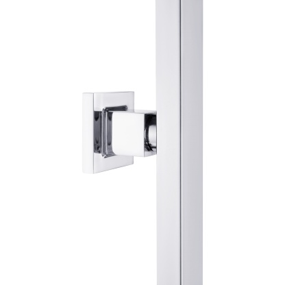 Bathroom Square Twin Shower Rail Body Wall Mounted Adjustable Height Sliding Rail Gooseneck Shower Arm Diverter Chrome/Black