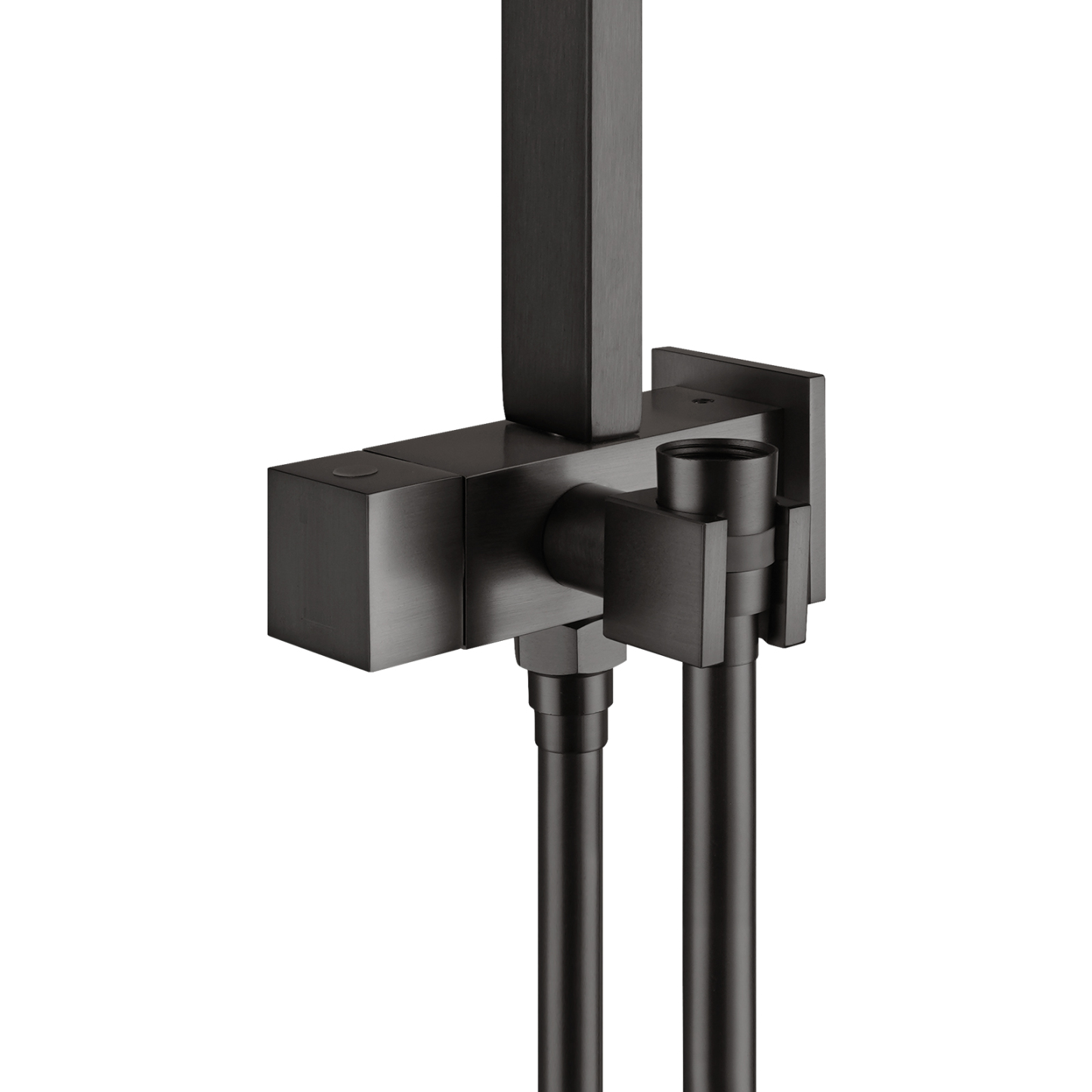 200mm 8'' Square Rainfall Shower Head Set Bathroom Twin Shower Handheld Diverter 3 Function Handheld Shower Head Gooseneck Shower Arm Chrome/Black/Gunmetal Grey