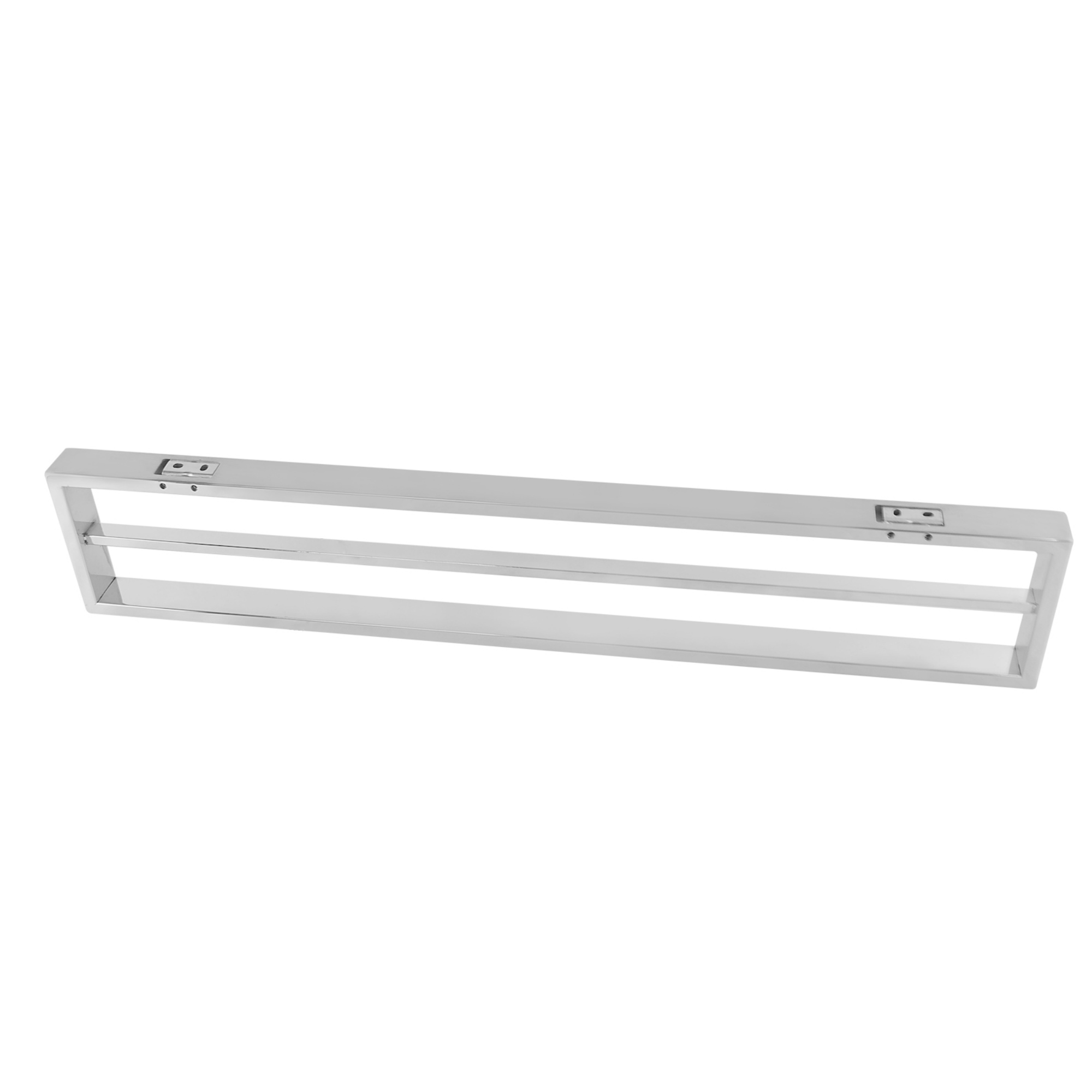 600mm Bathroom Square Stainless Steel Double Towel Rail 2 Bars Clothes Hanger Holder Rack Chrome/Black
