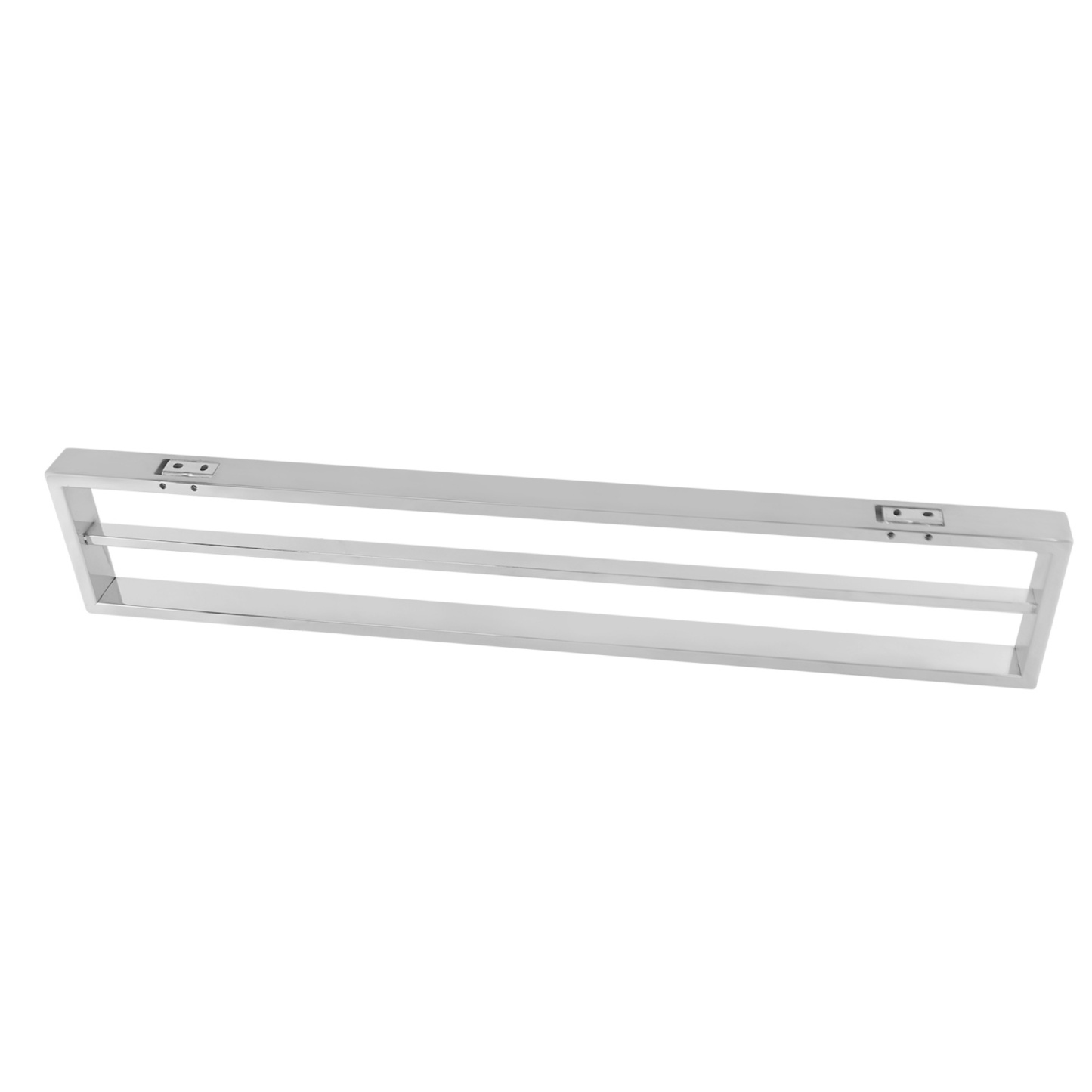 600mm Bathroom Square Stainless Steel Double Towel Rail 2 Bars Clothes Hanger Holder Rack Chrome/Black