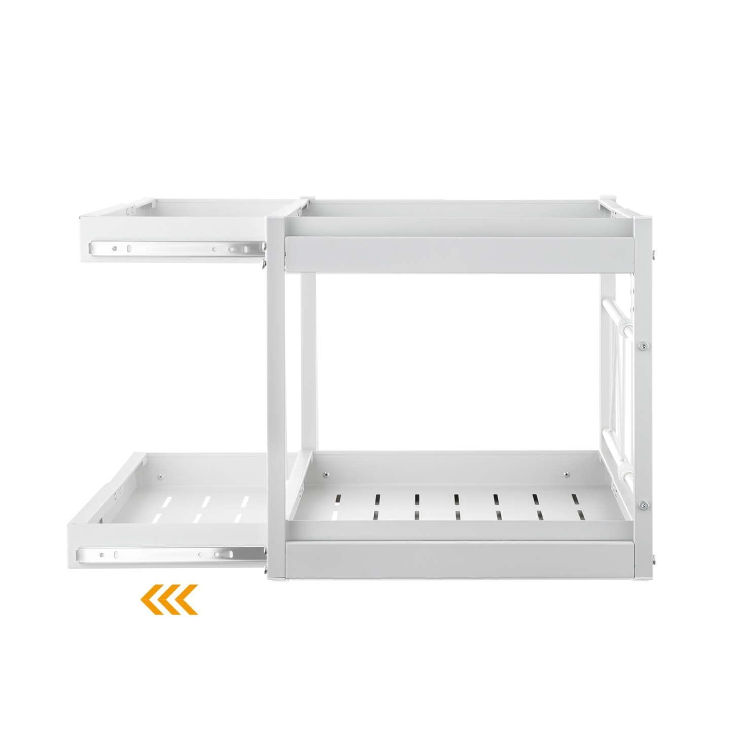 Kitchen Under Sink Cabinet Adjustable Width/Height Organizer Drawer Rack Pull Out Storage Holder Basket Shelf White