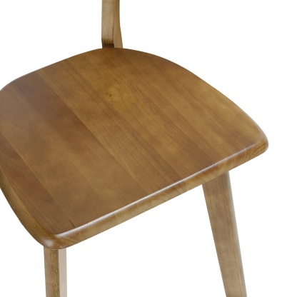 2PCs Rubber Wood Dining Chairs for Home Kitchen Restaurant Walnut/Natural/Black