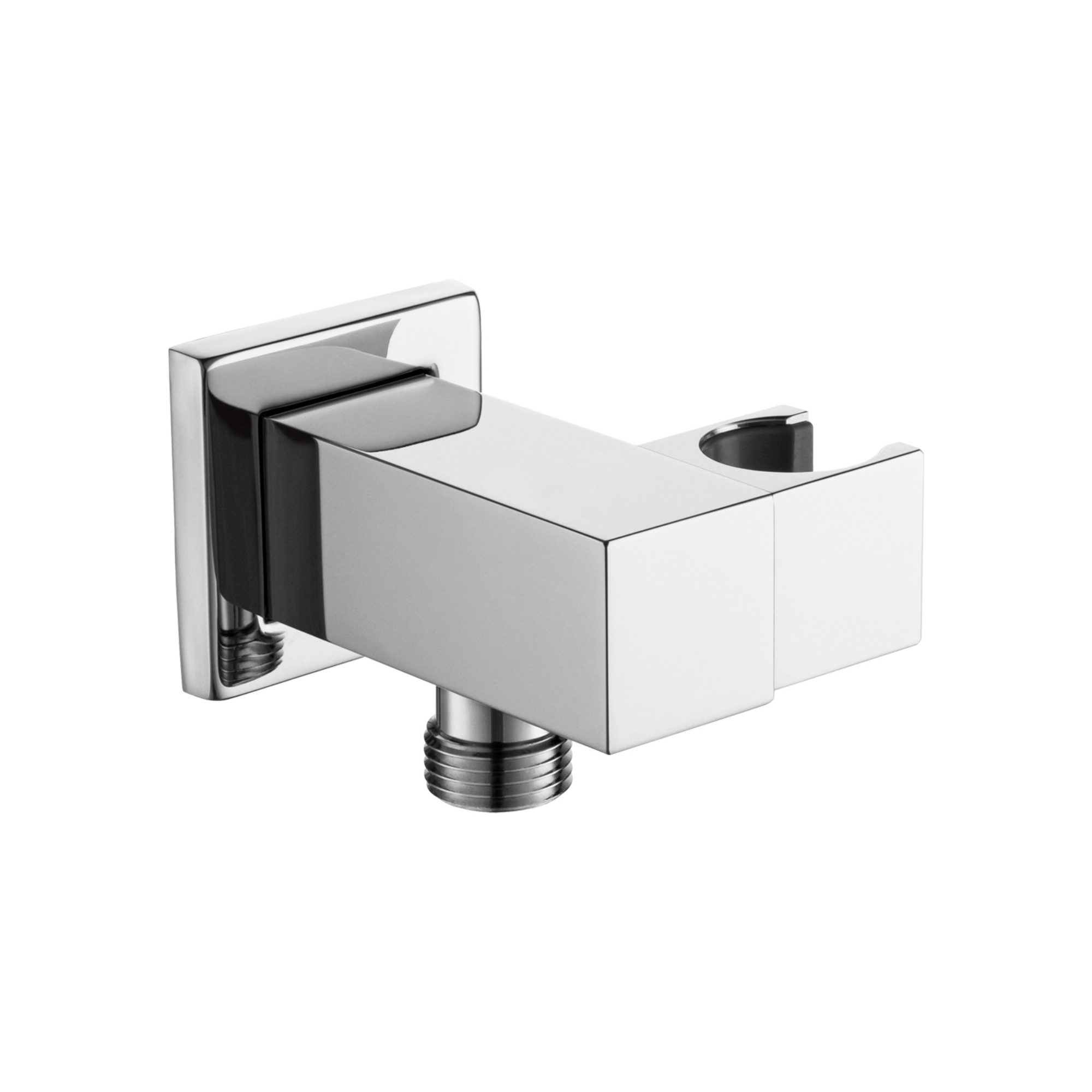 Bathroom Wall Mounted Square Swivel Handheld Shower Head Holder Bracket 1.5m Shower Hose Inlet Connector Chrome/Black