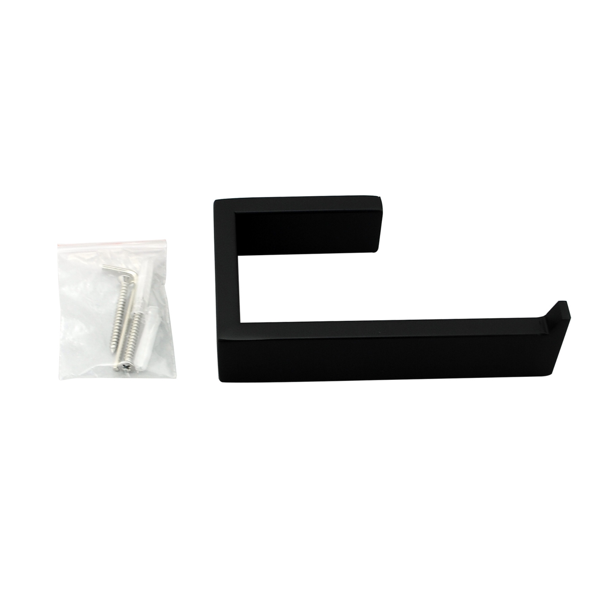 Bathroom Square Stainless Steel Toilet Paper Roll Holder Wall Mounted Toilet Tissue Hanger Hook Chrome/Nero Black