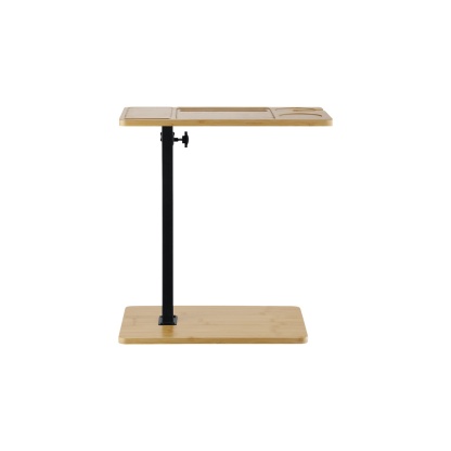 Adjustable Bamboo Bath Tub Side Table Bathroon Wine Phone iPad Holder Shelf Rotatable Sofa Stand Storage Rack