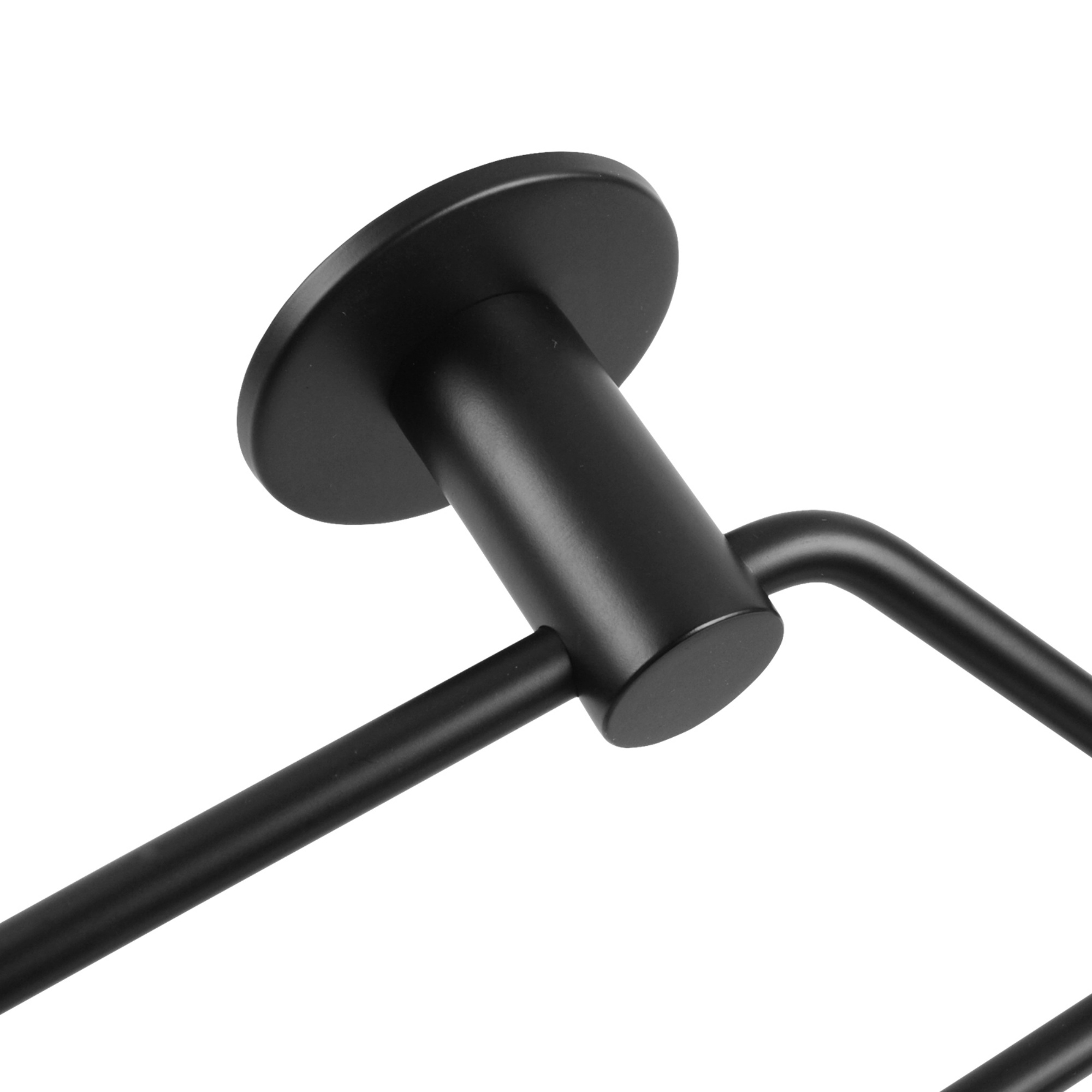 600mm Bathroom Round Stainless Steel Double Towel Rail Wall Mounted 2 Bar Towel Clothes Hanger Holder Matte Black