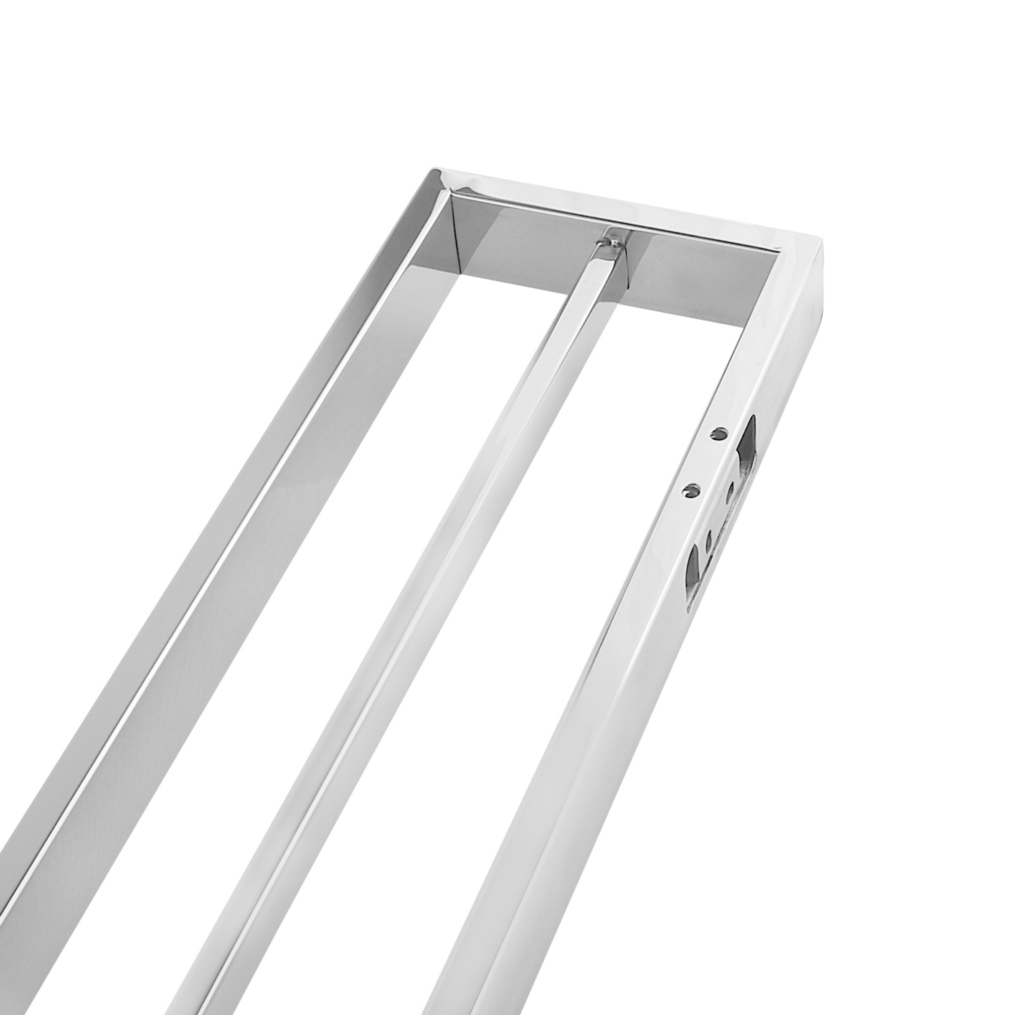 800mm Bathroom Square Stainless Steel Double Towel Rail 2 Bars Clothes Hanger Holder Rack Chrome/Black