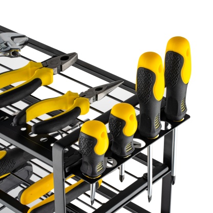4 Tier Power Tool Utility Rack Garage Tool Organizer Storage Wall Mount Drill Holder