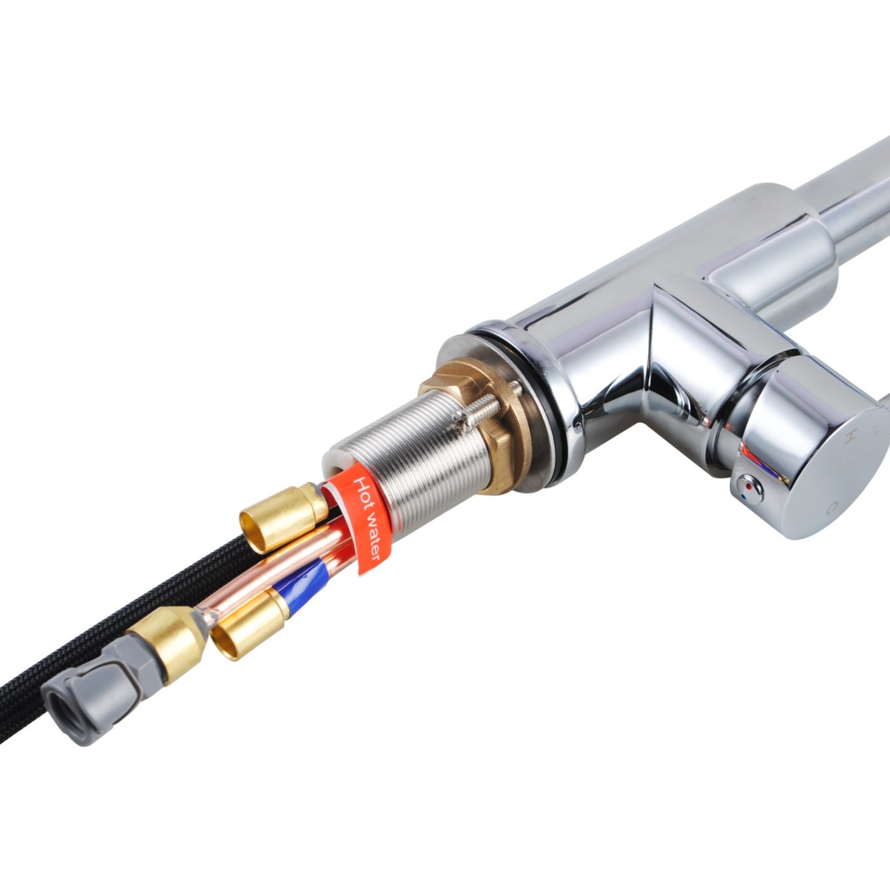 360° Swivel Pull Out Spout Kitchen Mixer Tap Kitchen Basin Sink Faucet Chrome / Matte Black / Brushed Yellow Gold