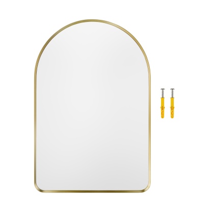 600mm x 900mm Bathroom Aluminium Framed Mirror Vanity Basin Wall Mounted Makeup Mirror Black/Gold