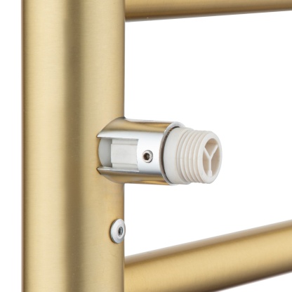 Round 8 Bars Aluminium Electric Heated Towel Rail Wall Mounted Towel Warmer Dryer Holder Rack Silver/Black/Brushed Yellow Gold