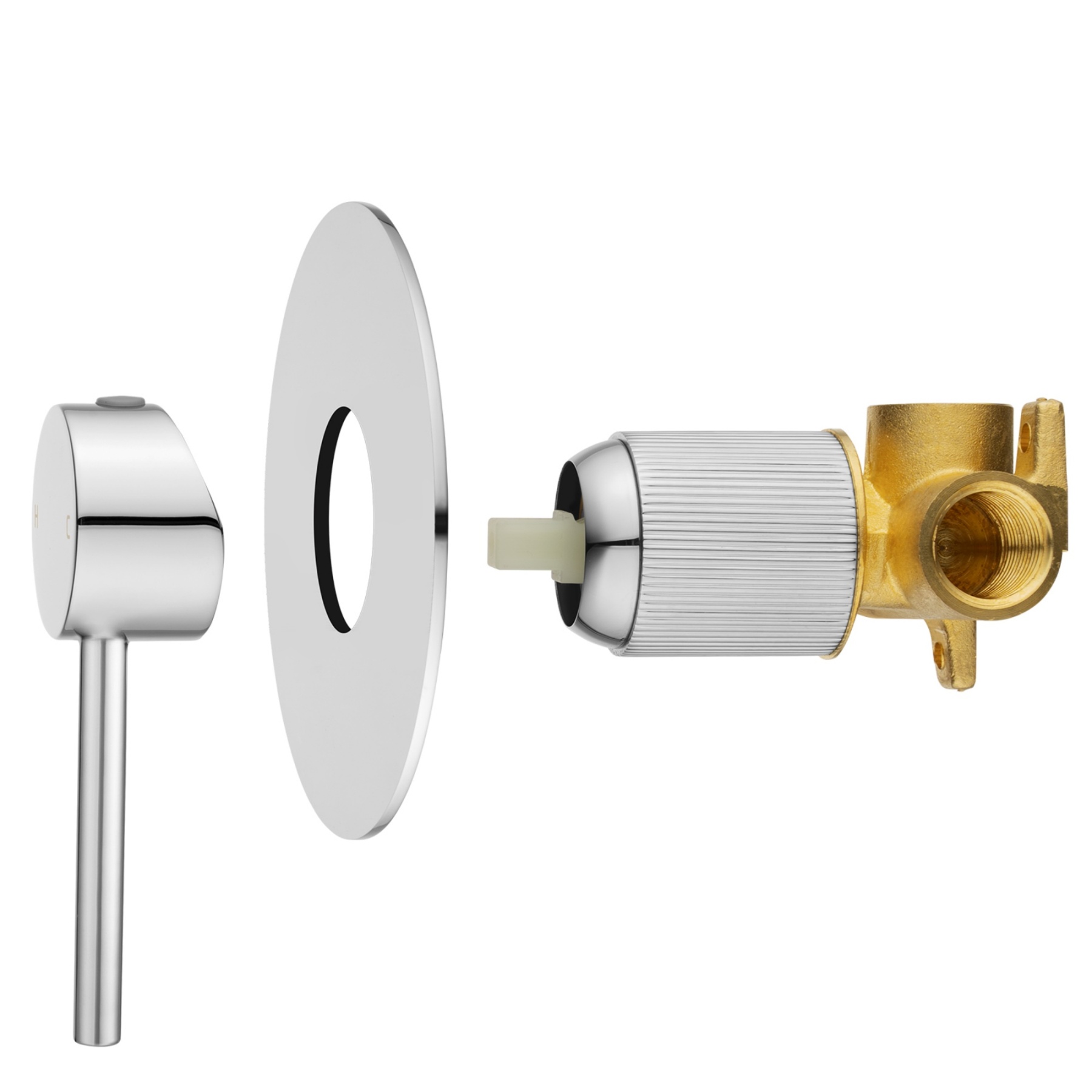 Bath Shower Knurled Round Brass Wall Mixer Tap Bathtub Bathroom Sink Basin Vanity Wall Spout Valve Chrome/Black