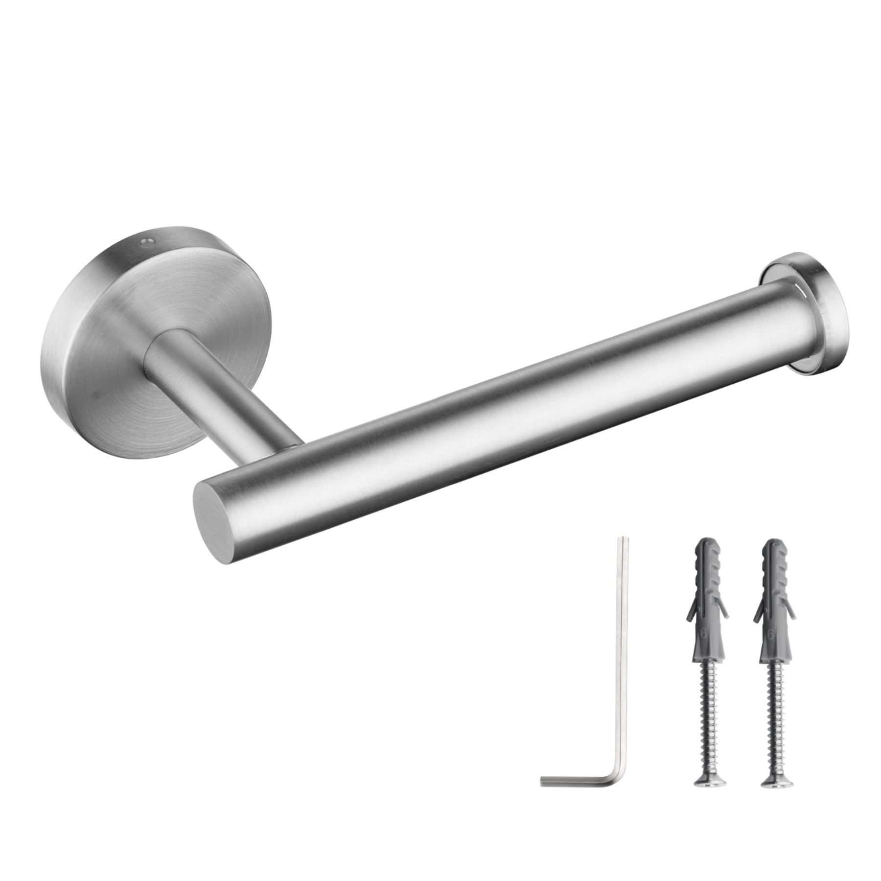 160mm Stainless Steel Bathroom Toilet Paper Roll Holder Round Tissue Hook Rack Wall Mounted Black/Brushed Nickel