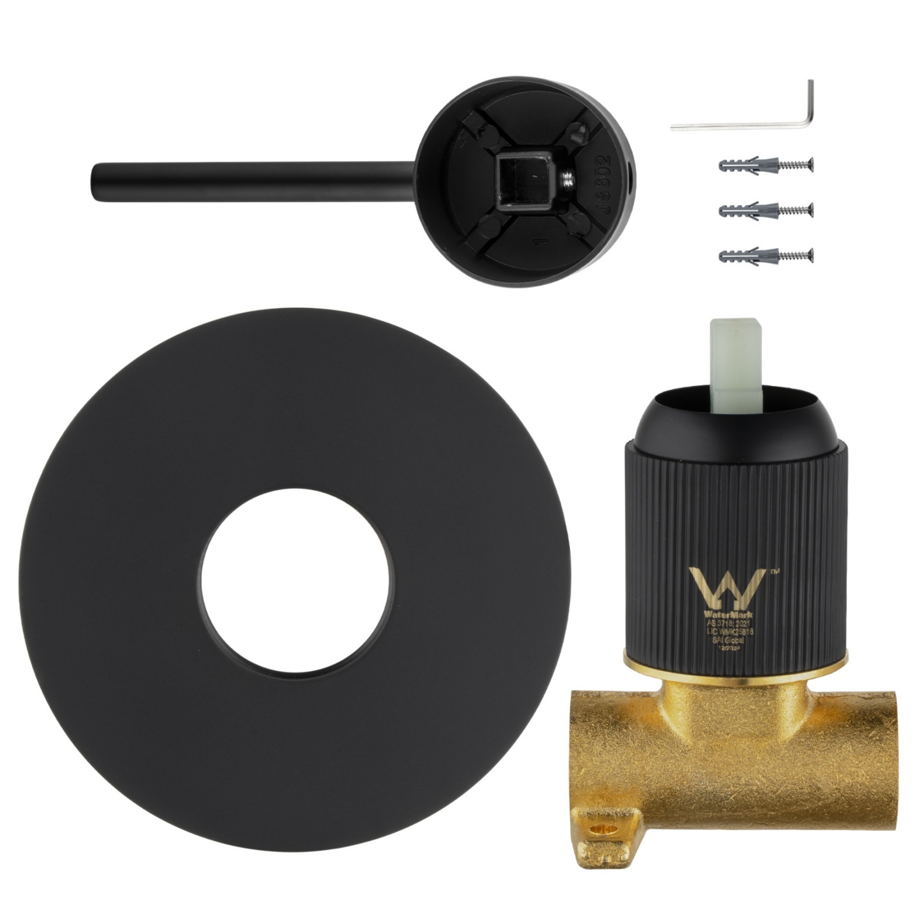 Bath Shower Knurled Round Brass Wall Mixer Tap Bathtub Bathroom Sink Basin Vanity Wall Spout Valve Chrome/Black