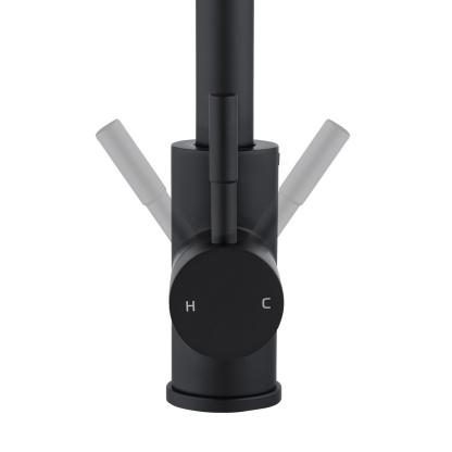 Stainless Steel Round Kitchen Sink Mixer Tap 360° Swivel Spout Laundry Basin Faucet Chrome/Matte Black