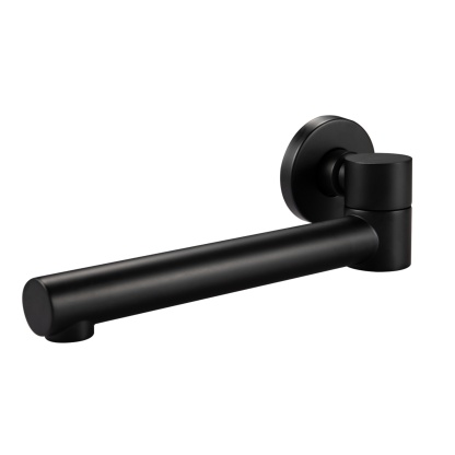 Round Brass Bath Basin Sink Vanity Wall Spout 360° Swivel Bathtub Outlet Faucet Chrome/Matte Black