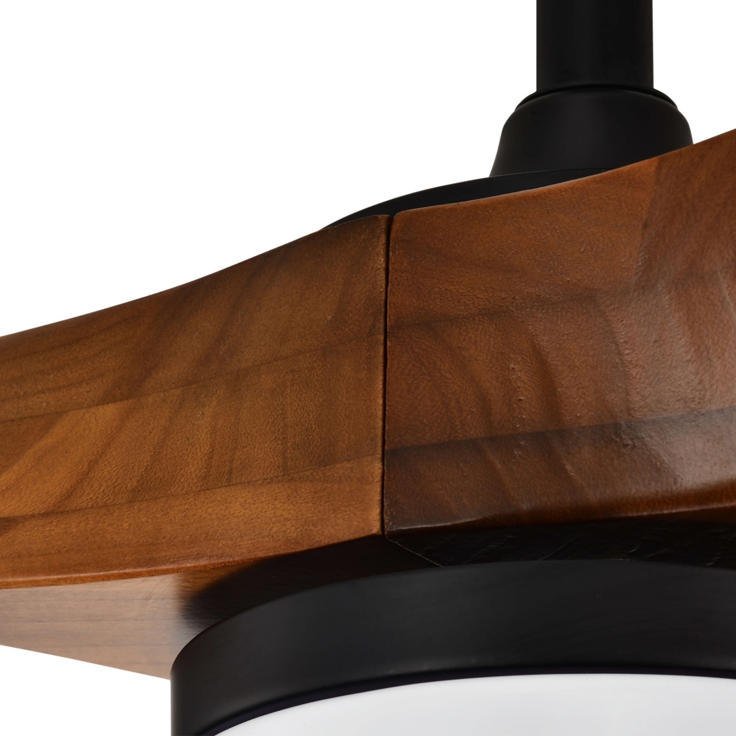 3 Timber Wooden Blades Ceiling Fan Indoor/Outdoor 6 Speed Reversible LED Light Remote Control Matt White & Natural/Matt Black & Mahogany
