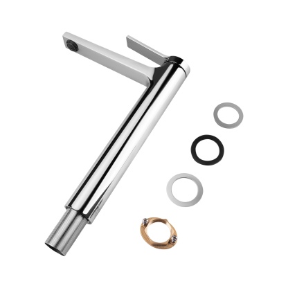 Round Brass Bathroom Basin Tall Mixer Tap Laundry Sink Vanity Flick Counter Top Faucet Chrome/Black/Brushed Gold