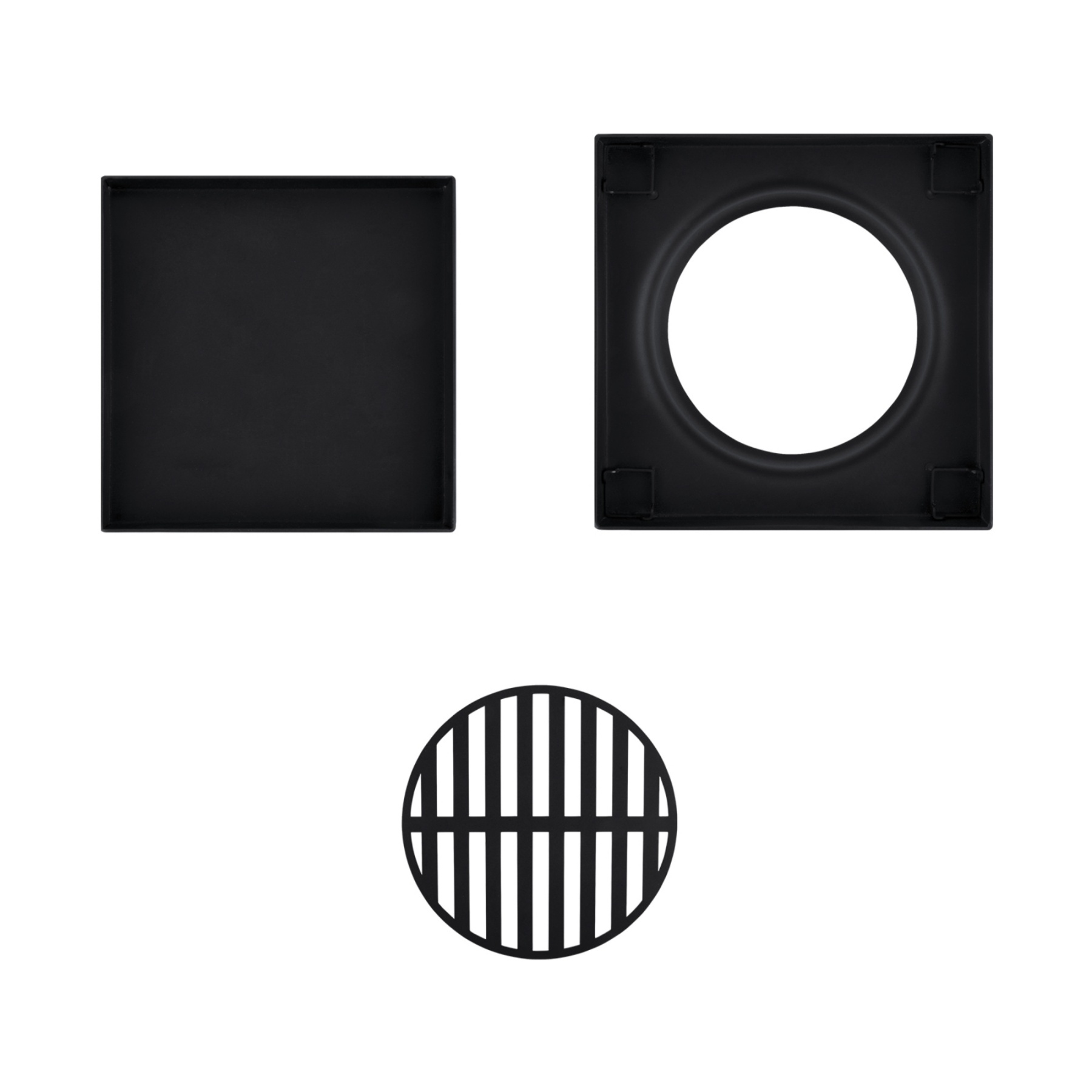 Bathroom Smart Tile Insert Square Floor Waste Shower Grate Drain Water Outlet Chrome/Black