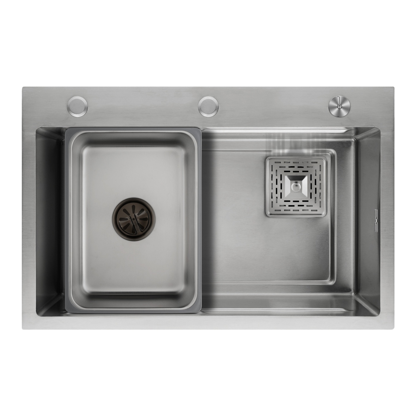 Stainless Steel Single Bowl Counter Top Control Kitchen Sink Smart Drainage Detachable Colander Satin Brush/Dark Grey/Yellow Gold