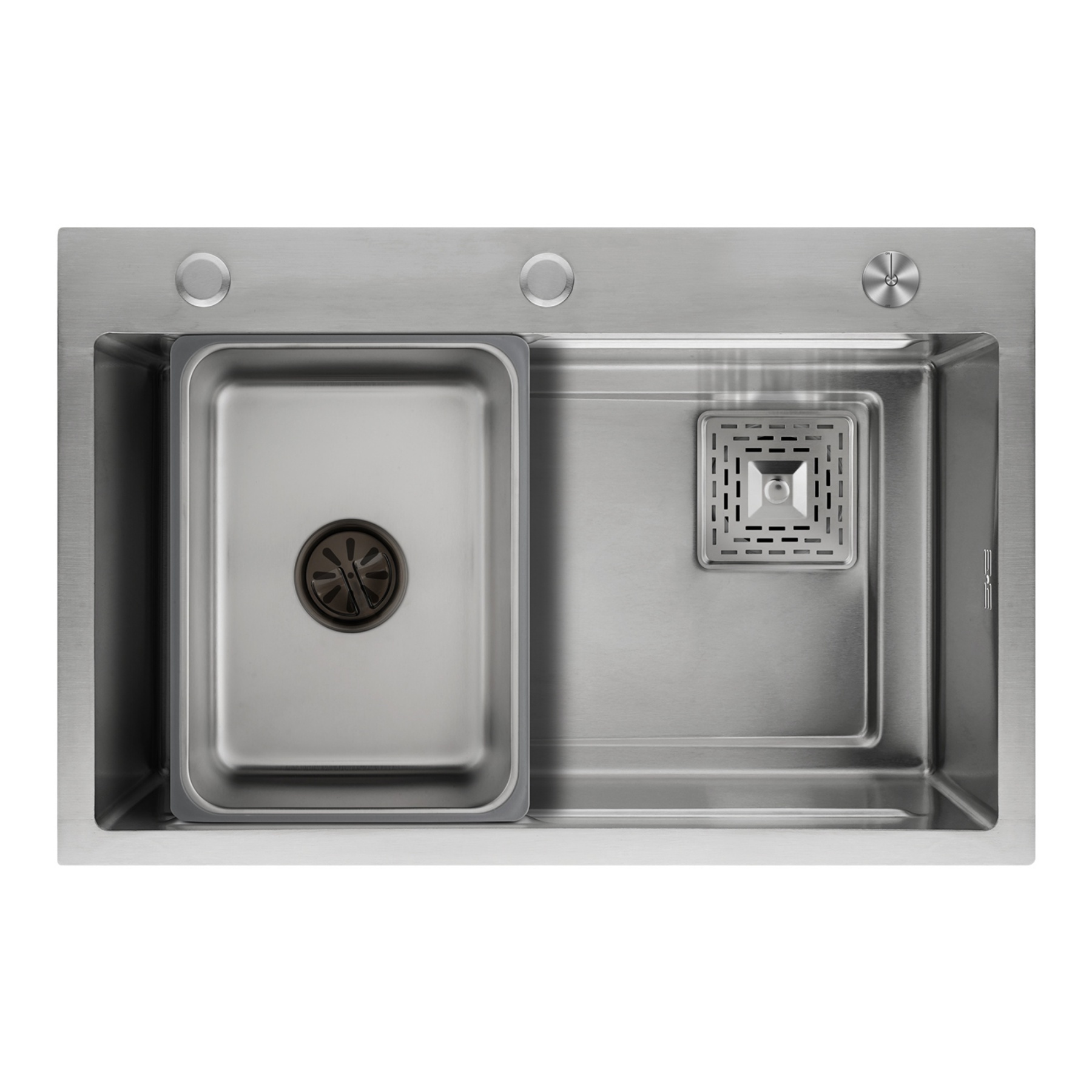 Stainless Steel Single Bowl Counter Top Control Kitchen Sink Smart Drainage Detachable Colander Satin Brush/Dark Grey/Yellow Gold