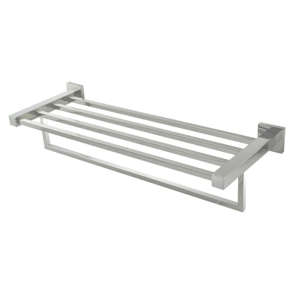 600mm Wall Mounted Stainless Steel Double Towel Rack Rail Bathroom Clothes Shelf Hanger Holder Chrome/Matte Black