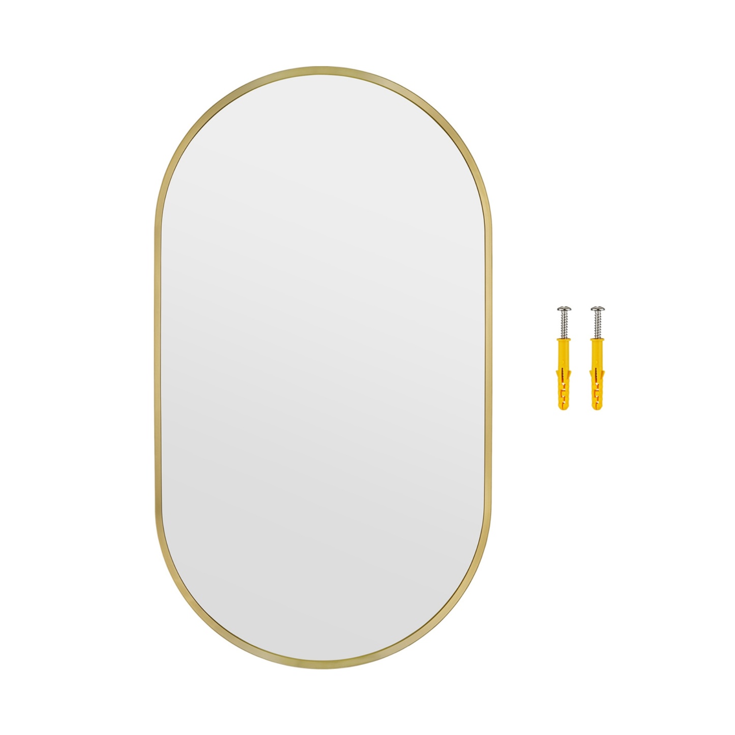 Bathroom Aluminium Framed Oval Mirror Vanity Basin Wall Mounted Makeup Mirror Gold/Black