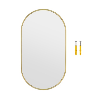Bathroom Aluminium Framed Oval Mirror Vanity Basin Wall Mounted Makeup Mirror Gold/Black
