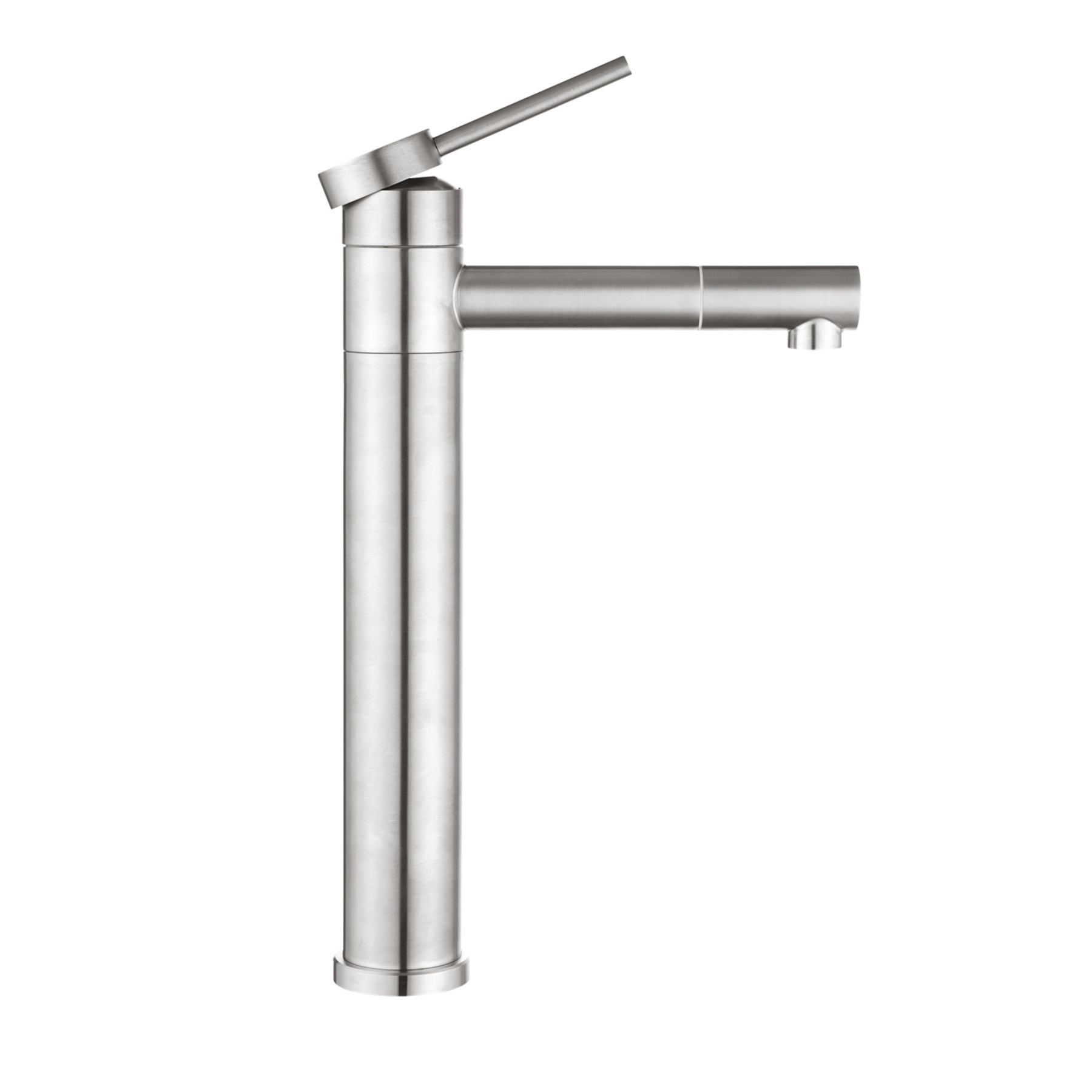 Stainless Steel Round Bath Basin Laundry Sink Vanity Tall Mixer Tap 360° Swivel Spout Flick Faucet Chrome/Black