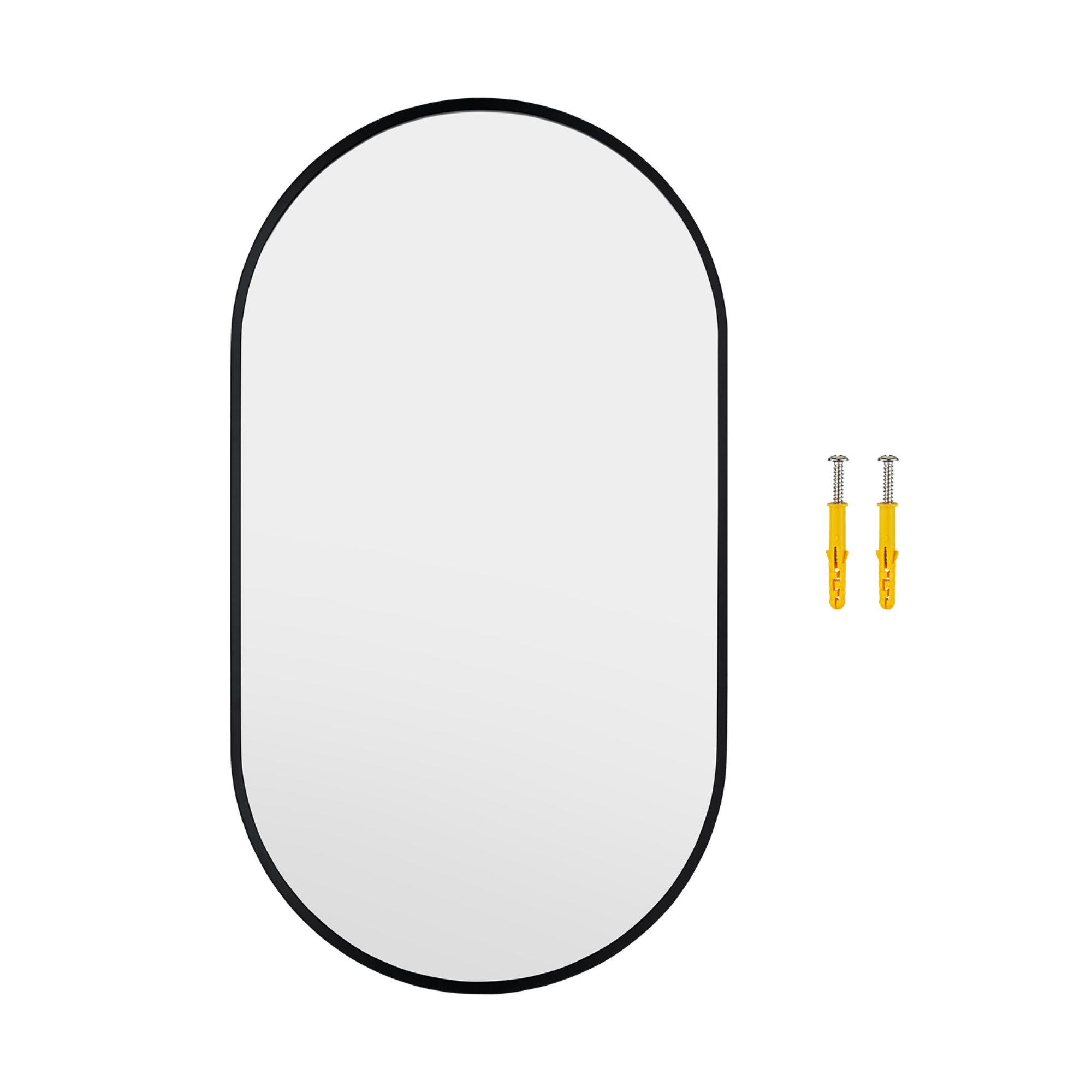 Bathroom Aluminium Framed Oval Mirror Vanity Basin Wall Mounted Makeup Mirror Gold/Black