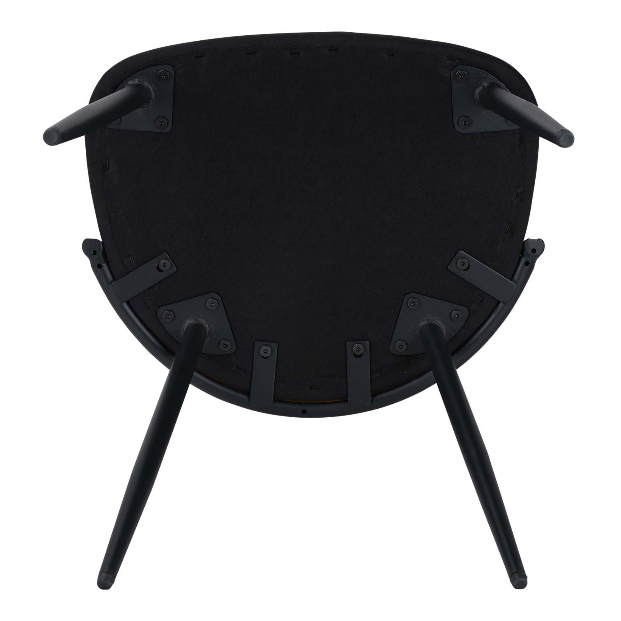 PU Leather Dining Side Chairs Curved Rattan Back Seat Metal Legs Set of 2 Black/White(Natural)