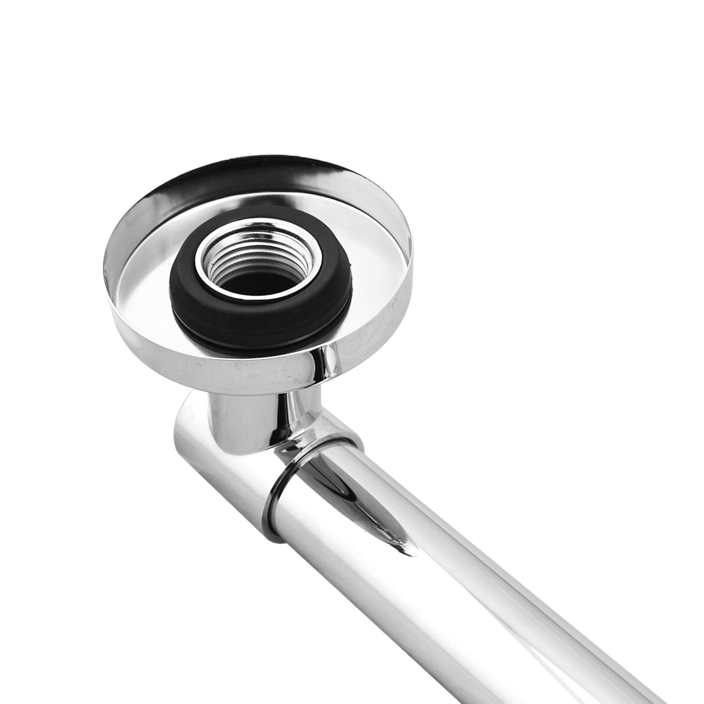 Bathroom Round Brass 180° Swivel Wall Mounted Gooseneck Shower Arm Bath Extension Rain Head Shower Arm Chrome/Black