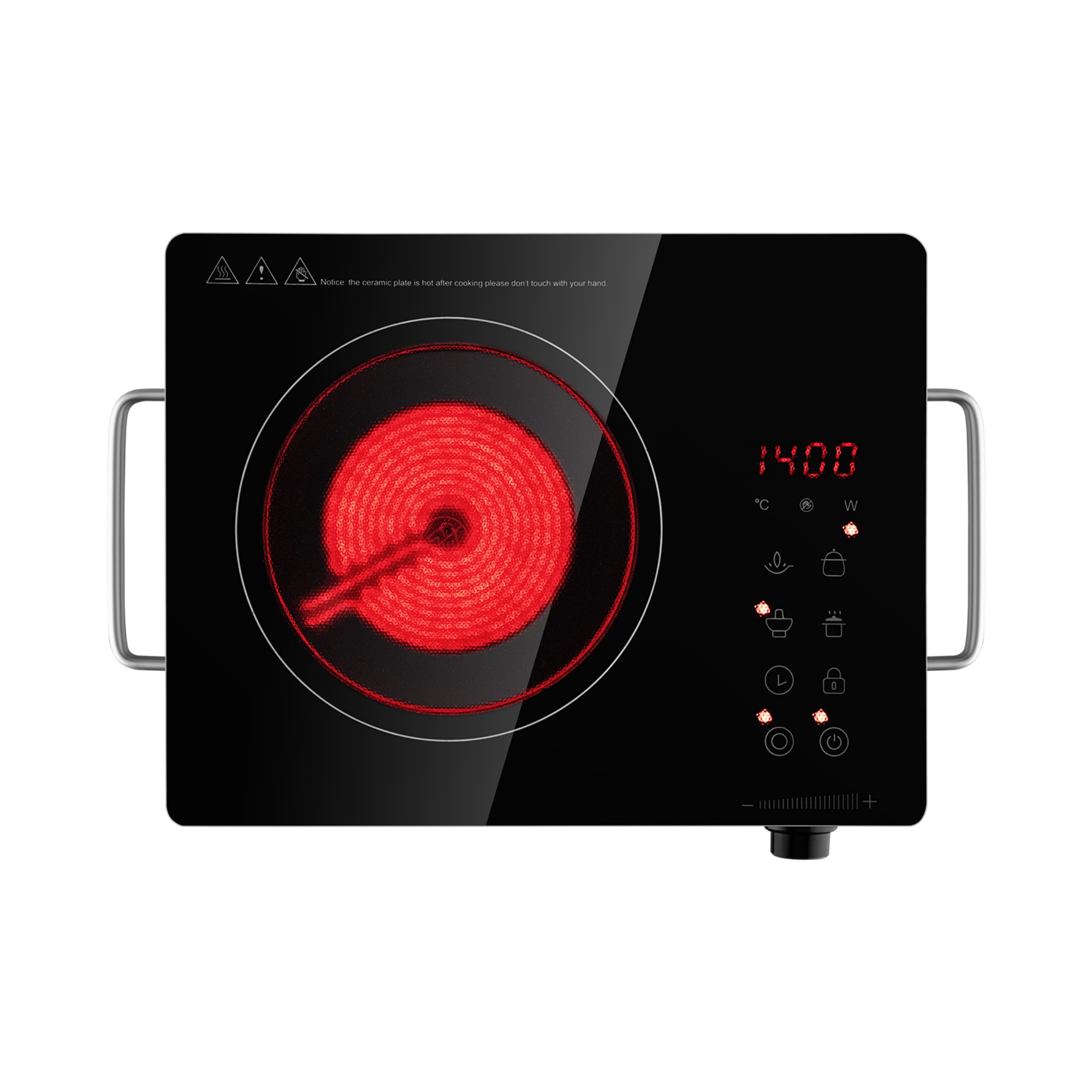 3 Function 2800W Black Portable Ceramic Electric Induction Cooktop Kitchen Hob Plate Stove Touch Knob Control 