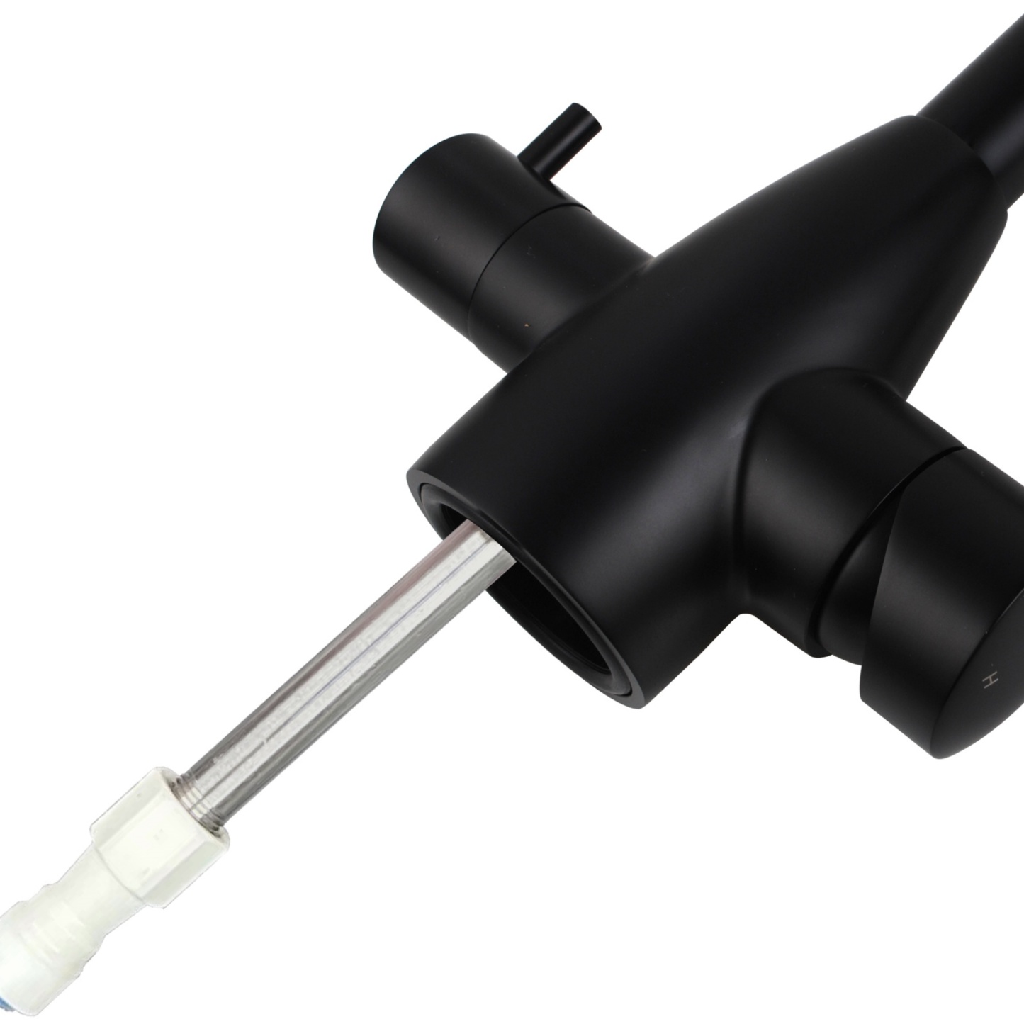 Round 3 Way Swivel Kitchen Sink Mixer Tap Pure Drinking Water Spout Faucet Brushed Nickel/Black