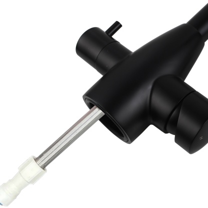 Round 3 Way Swivel Kitchen Sink Mixer Tap Pure Drinking Water Spout Faucet Brushed Nickel/Black