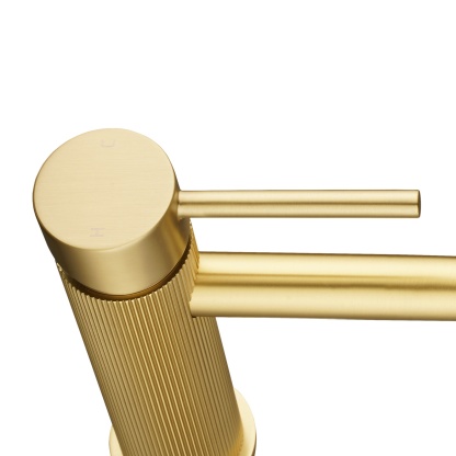 Bathroom Round Brass Basin Mixer Tap Laundry Sink Vanity Pin Lever Knurled Faucet Chrome/Brushed Yellow Gold/Gunmetal Grey