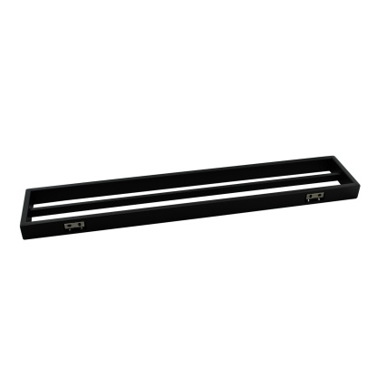 600mm Bathroom Square Stainless Steel Double Towel Rail 2 Bars Clothes Hanger Holder Rack Chrome/Black