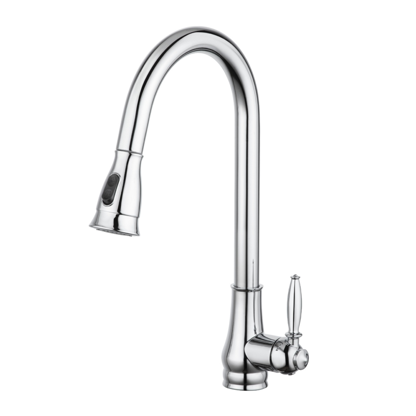 Round Pull-Out Kitchen Laundry Sink Mixer Tap 2 Function Spray 360° Swivel Faucet Chrome/Black