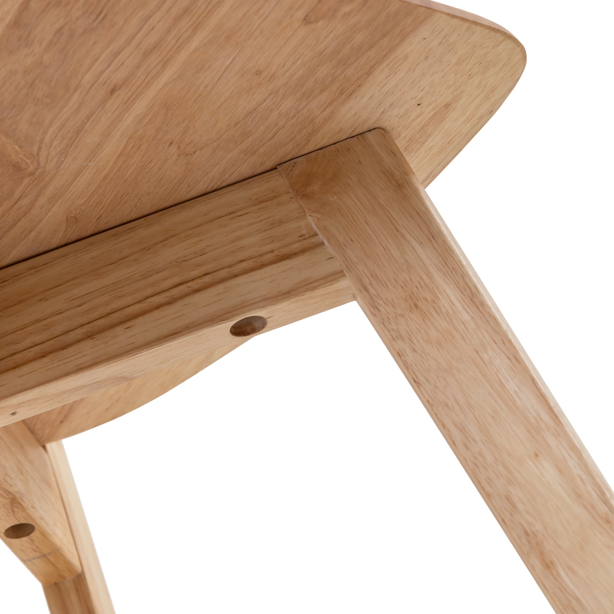 2PCs Rubber Wood Dining Chairs for Home Kitchen Restaurant Walnut/Natural/Black