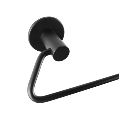 600mm Round Stainless Steel Single Towel Rail Rack Bathroom 1 Bar Towel Clothes Hanger Holder Black