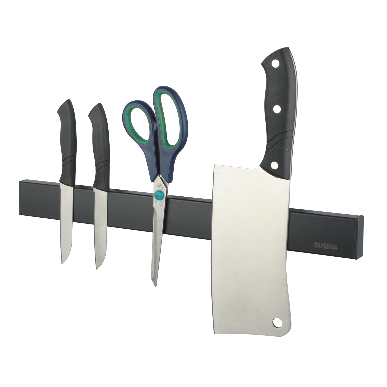 30/40/50cm Black SUS Magnetic Knife Holder Utensil Rack Strip Kitchen Tool Wall