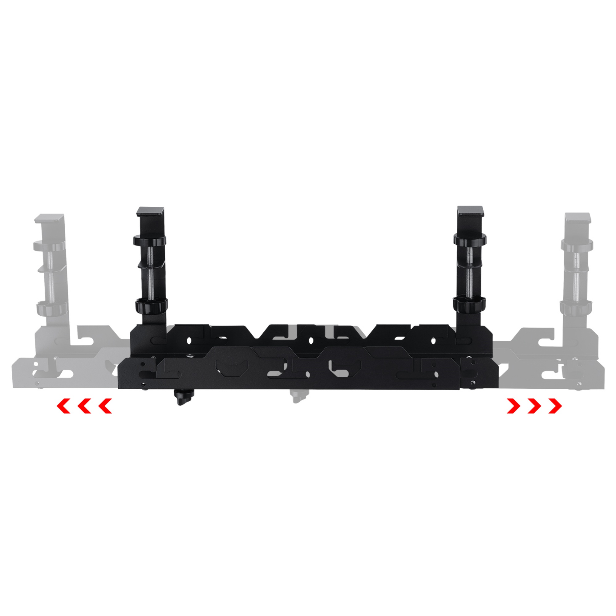 Extendable 45-72cm Under Desk Cable Management Tray Single Layer Cord Wire Power Holder Organizer White/Black