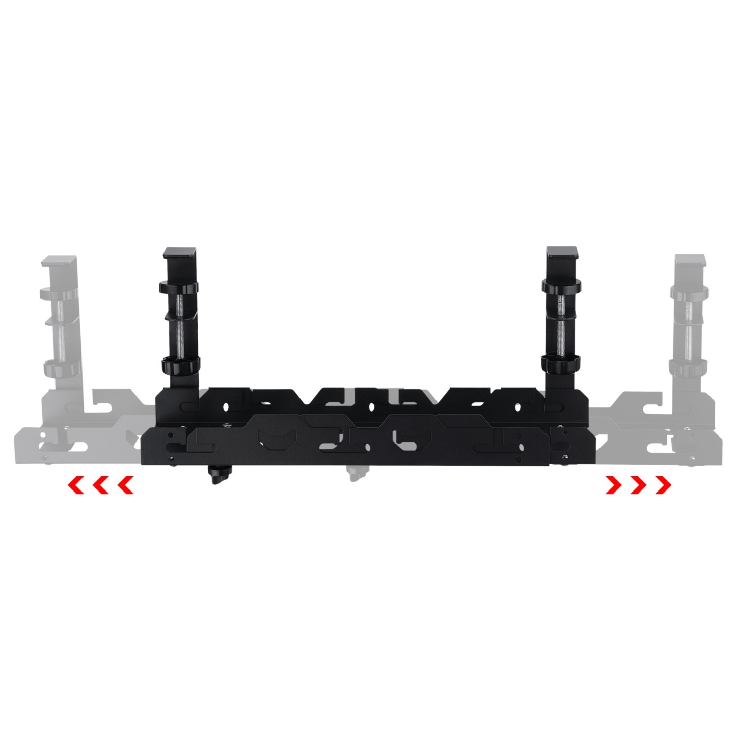 Extendable 45-72cm Under Desk Cable Management Tray Single Layer Cord Wire Power Holder Organizer White/Black