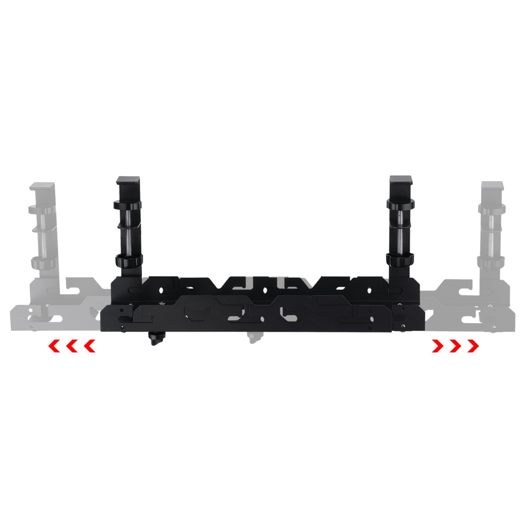 Extendable 45-72cm Under Desk Cable Management Tray Single Layer Cord Wire Power Holder Organizer White/Black