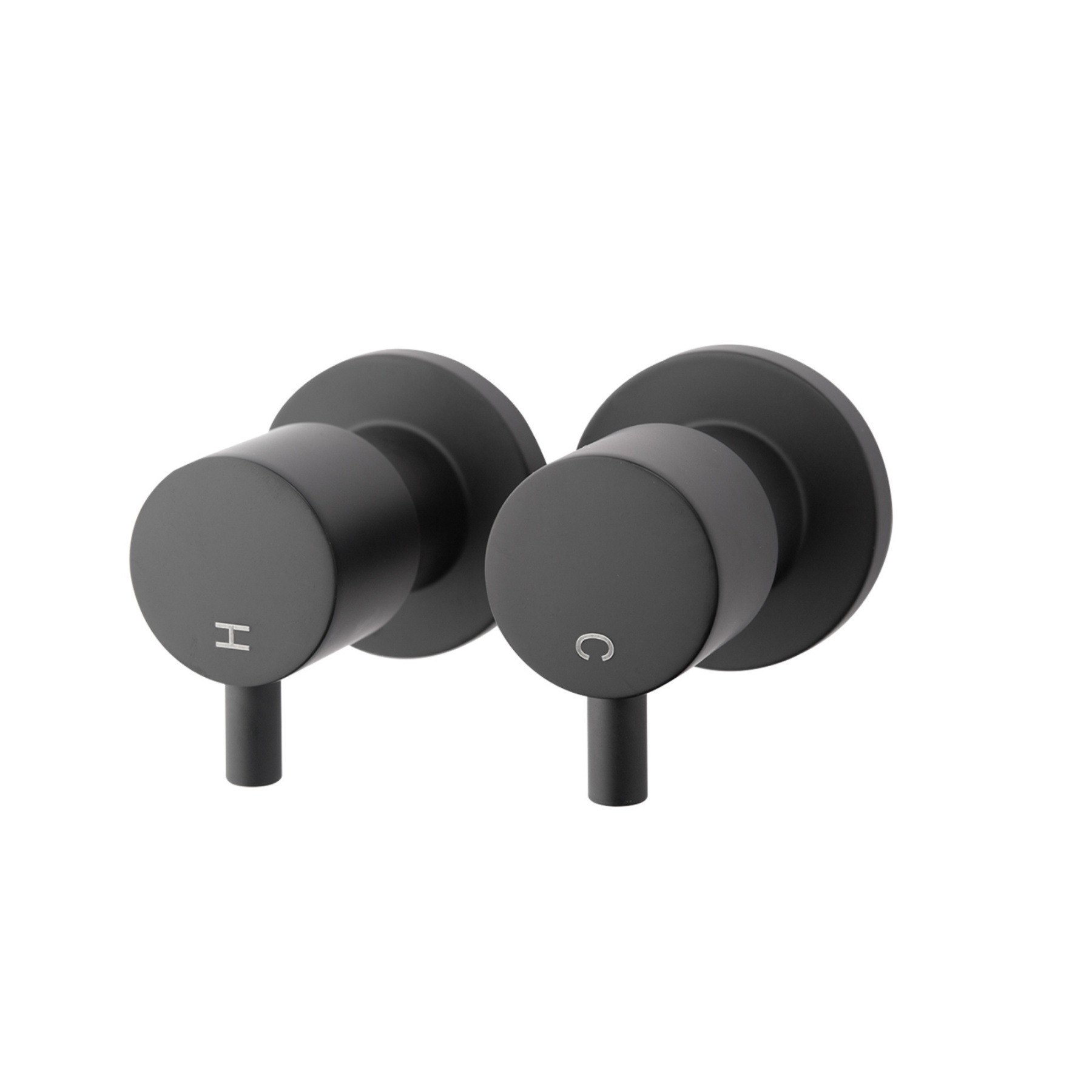 Round Brass Modern Design Twin Wall Tap Assembles 