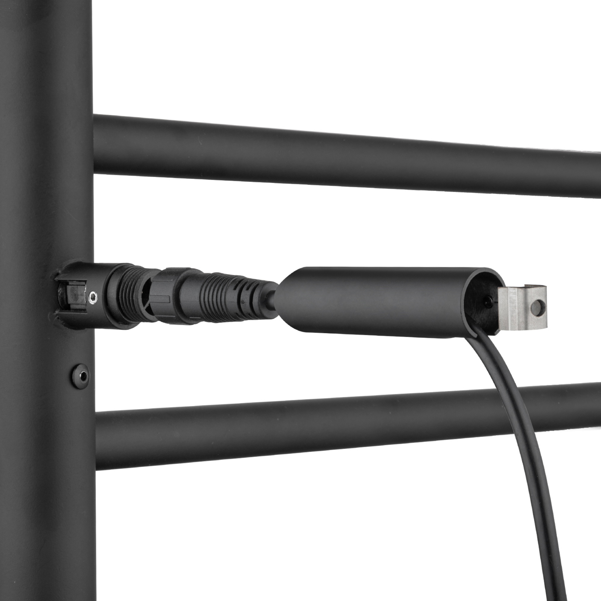 Round 8 Bars Aluminium Electric Heated Towel Rail Wall Mounted Towel Warmer Dryer Holder Rack Silver/Black/Brushed Yellow Gold