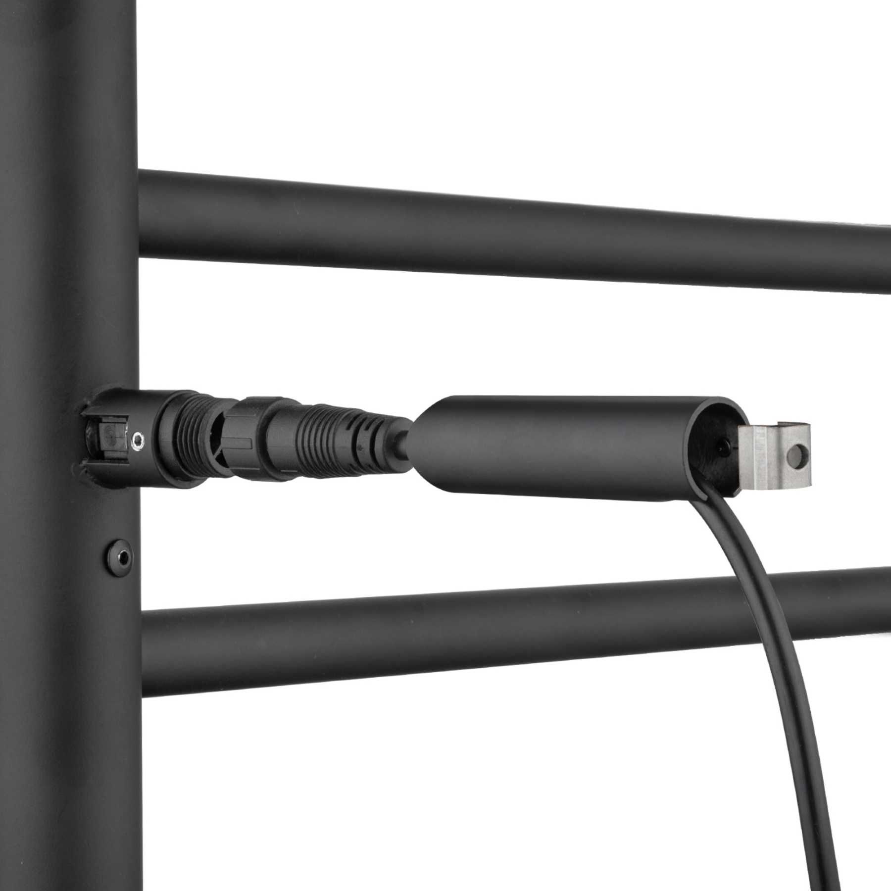 Round 8 Bars Aluminium Electric Heated Towel Rail Wall Mounted Towel Warmer Dryer Holder Rack Silver/Black/Brushed Yellow Gold